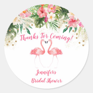 Tropical Flamingo Brautparty Runder Aufkleber