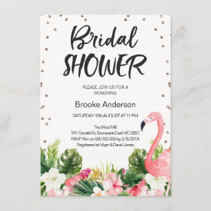 Tropical Flamingo Bridal Dusche Einladung