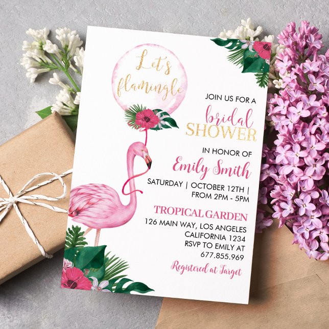 Tropical Flamingo Bridal Dusche Einladung (Von Creator hochgeladen)
