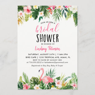 Tropical Flamingo Bridal Dusche Einladungskarte Einladung