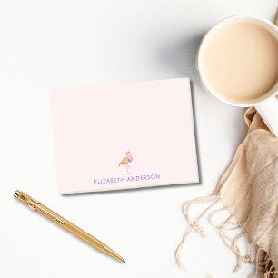 Tropical Flamingo Bright Neon Personalisiert Post-it Klebezettel