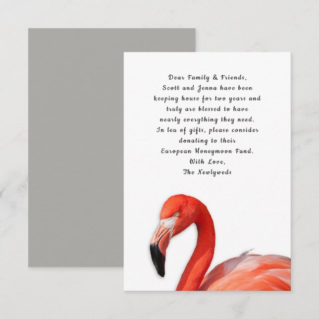 Tropical Flamingo Custom Wishing Well Cards Einladung (Vorne/Hinten)