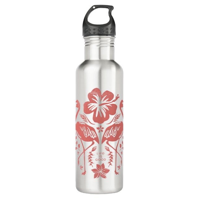Tropical Flamingo Edelstahlflasche (Vorderseite)