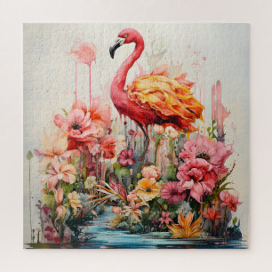 Tropical Flamingo Fantasy Paradise Bloom Puzzle
