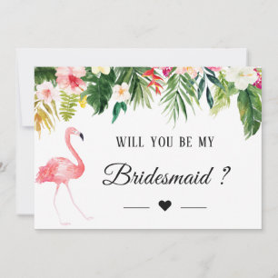 Tropical Flamingo Floral werden Sie meine Bridesma Einladung