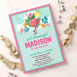 Tropical Flamingo Geburtstagsparty Einladung