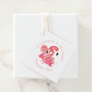 Tropical Flamingo Gefallen Packaging Tags Pink Whi Geschenkanhänger