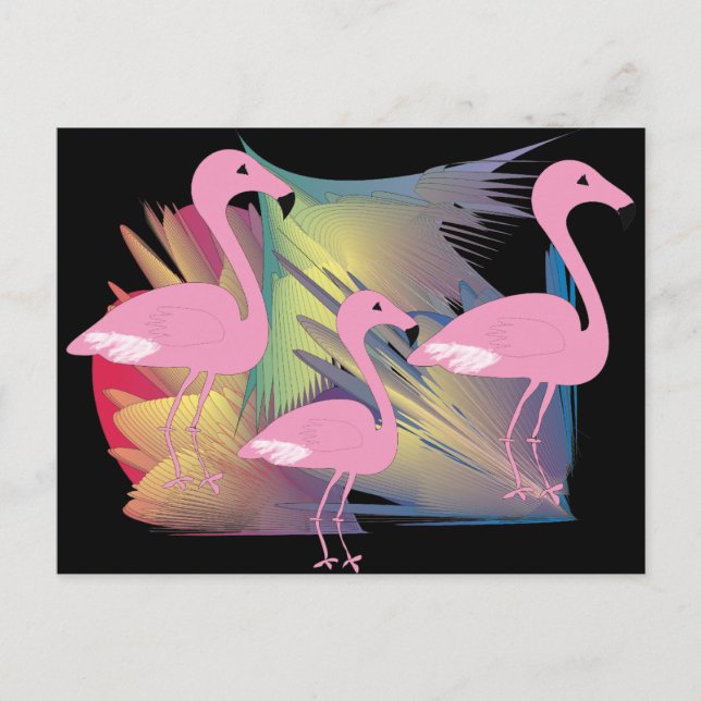 Tropical Flamingo Geschenke Postkarte (Vorderseite)