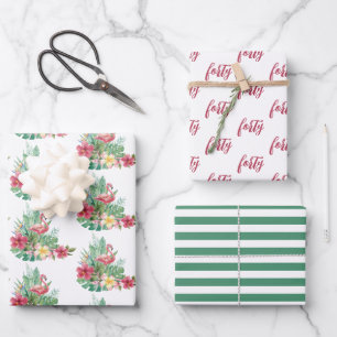 Tropical Flamingo Geschenkpapier Set