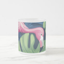 Tropical Flamingo Glass Mattglastasse