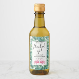 Tropical Flamingo Junggeselinnen-Abschied Weinmark Weinetikett