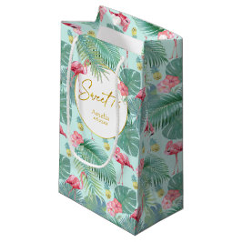 Tropical Flamingo Muster 16 . Geburtstag ID926 Kleine Geschenktüte