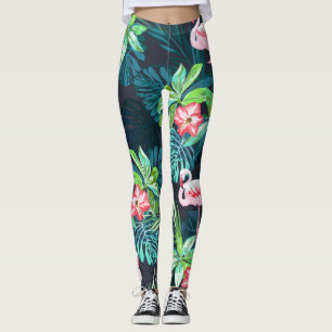 Tropical Flamingo: Muster der Blume im Sommer Leggings