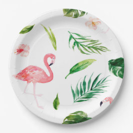 Tropical Flamingo Pappteller