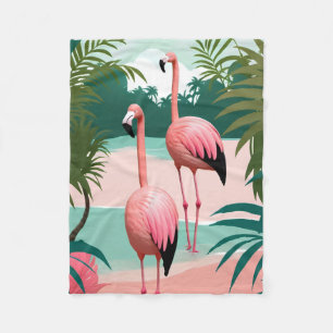 Tropical Flamingo Paradise Fleecedecke