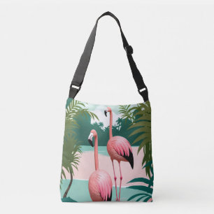 Tropical Flamingo Paradise Tragetaschen Mit Langen Trägern