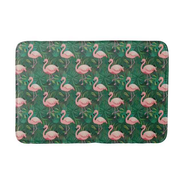 Tropical Flamingo Pattern Badematte (Vorderseite)