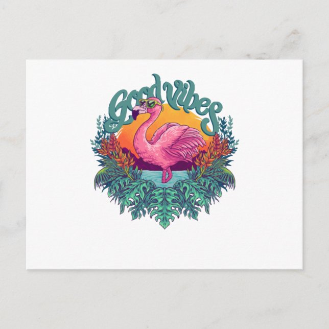 Tropical Flamingo Postkarte (Vorderseite)