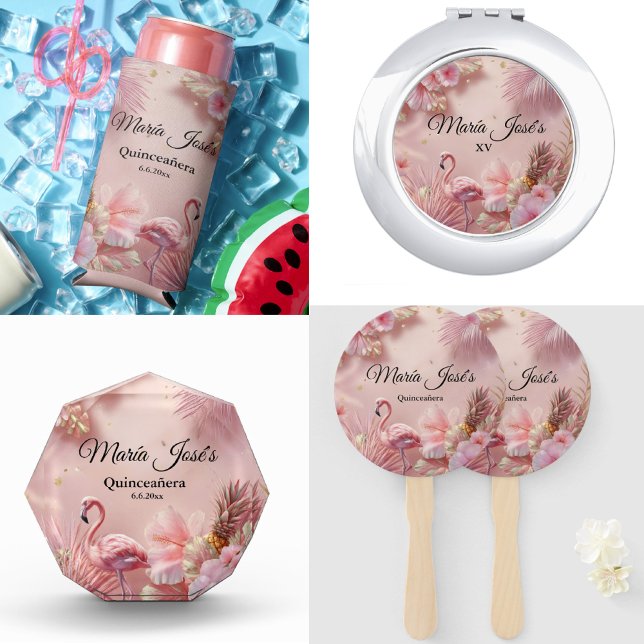 Tropical Flamingo Quinceañera, Brauch Fächer (Von Creator hochgeladen)