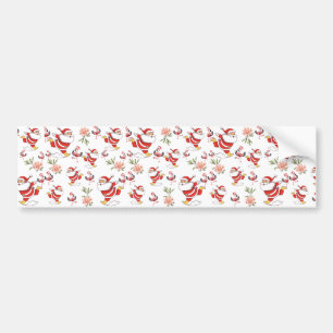 Tropical Flamingo Santa Christmas Pattern Autoaufkleber