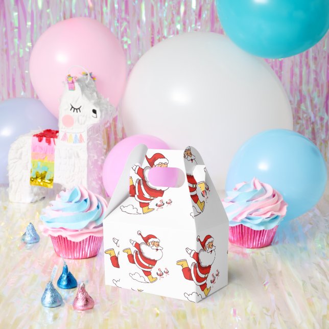 Tropical Flamingo Santa Christmas Pattern Geschenkschachtel (Party)