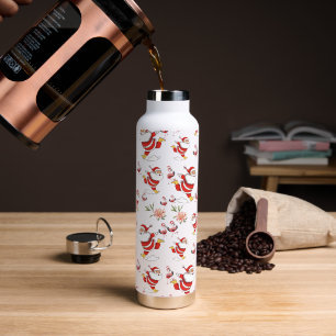 Tropical Flamingo Santa Christmas Pattern Trinkflasche