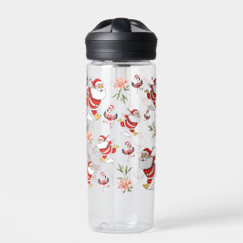 Tropical Flamingo Santa Christmas Pattern Trinkflasche