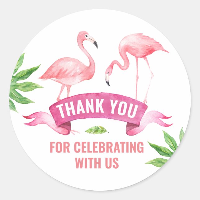 Tropical Flamingo Sticker (Vorderseite)