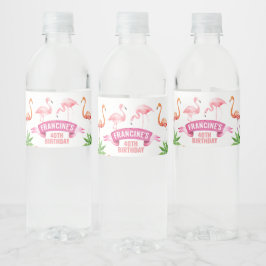Tropical Flamingo Wasserflaschenetikett