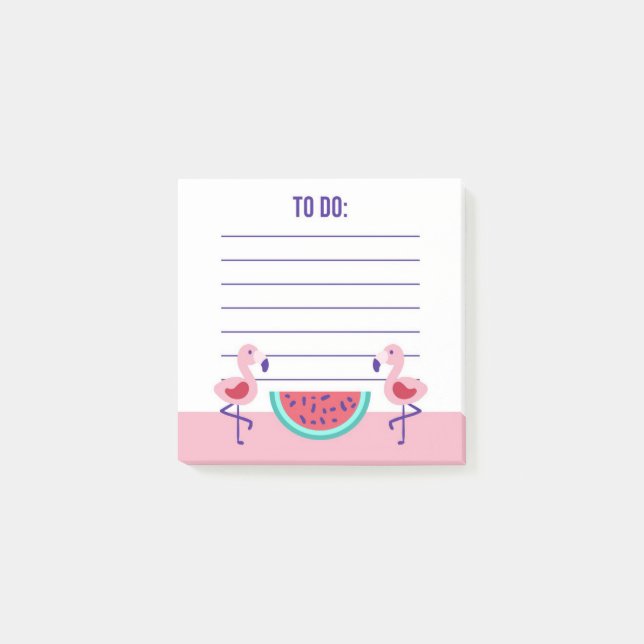 Tropical Flamingo Watermelon Post-It Notes Post-it Klebezettel (Vorderseite)