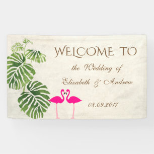 Tropical Flamingos Wedding Banner
