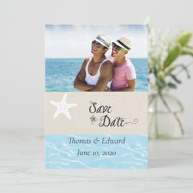 Tropical Flat Save the Date Card (Stehend Vorderseite)