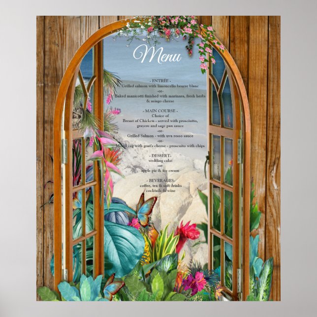 Tropical Flora Paradise Beach Landschaft Poster (Vorne)