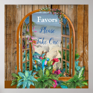 Tropical Flora Paradise Beach Landschaft Poster