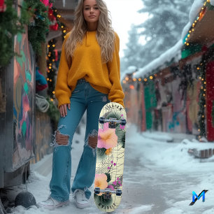 Tropical Floral Abstrakt Skateboard Deck