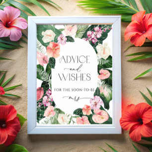 Tropical Floral Advisor und Wünsche Unterschrift Poster
