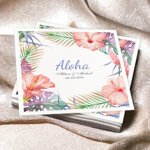 Tropical Floral Aloha Luau Style Serviette