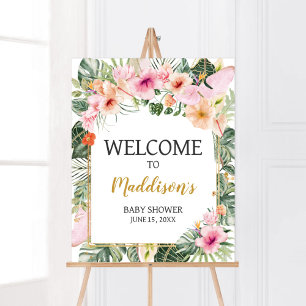Tropical Floral Aloha Willkommenszeichen Poster
