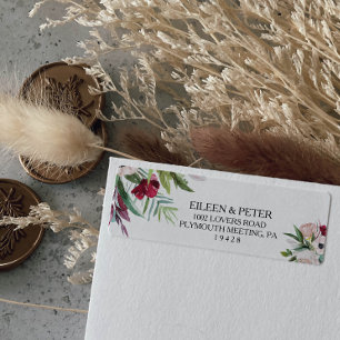 Tropical Floral and Greenerity Return Address Labe