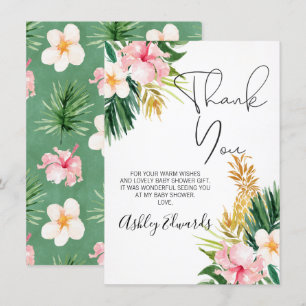 Tropical Floral Baby Dusche Danke Karte