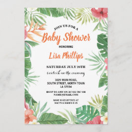 Tropical Floral Baby Showdusche Aloha Einladendes Einladung