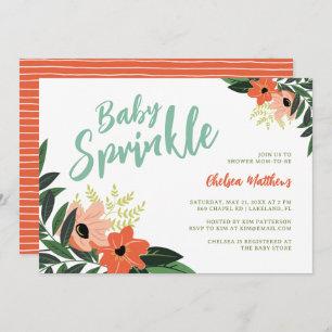 Tropical Floral Baby Sprinkle Einladung