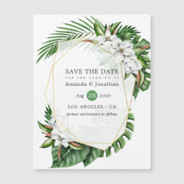 Tropical Floral Beach Hochzeit Save the Date Magnetkarte