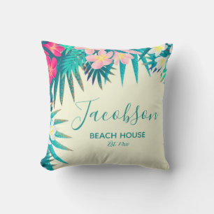 Tropical Floral Beach House Familienurlaub Kissen