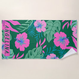 Tropical Floral Beach Vacacations Individuelle Nam Strandtuch