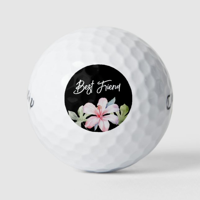 Tropical Floral Best Friend Golfball (Vorderseite)