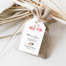 Tropical Floral Blätter Flamingo Gefallen Vielen D Geschenkanhänger