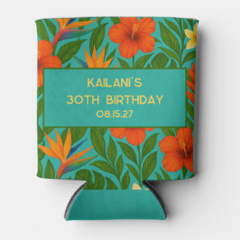 Tropical Floral Blätter Luau Hawaii Geburtstagspar Dosenkühler