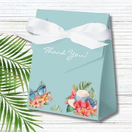 Tropical Floral Blue Beach Brautparty Geschenkschachtel