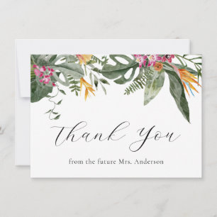 Tropical Floral Brautparty Danke